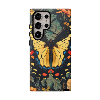 Butterfly Floral Phone Case, Art-inspire Tough Case, Gift for Nature Lovers, Butterfly Pattern Cover, Eco-Friendly Mobile Accessory
