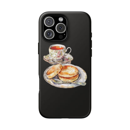 Tea Time Phone Case with Cookies Design, Cute Phone Cover, Gift for Tea Lovers, Kitchen Decor, Whimsical Style