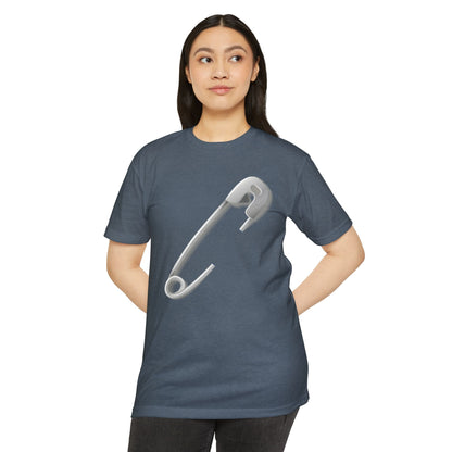 Unisex CVC Jersey T-shirt - Minimalist Safety Pin Design