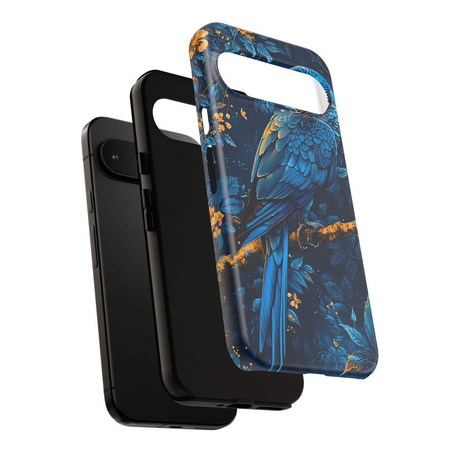 Tough Cases - Vibrant Blue Parrot Phone Case, Tropical Bird Phone Cover, Nature Lover Gift, Eco-Friendly Accessories, Unique Wildlife Decor