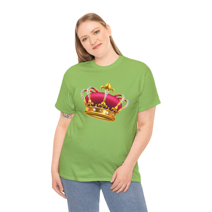 Unisex Heavy Cotton Tee - British Royal Crown Design - Iconic Symbol of Monarchy
