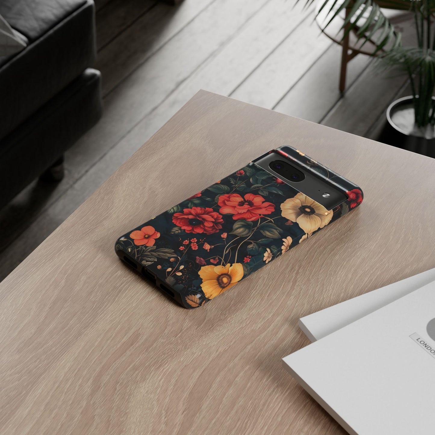 Floral Phone Case, Tough Cases, Flower Motif, Protective Cover, Gift for Her, Floral Design, Spring Accessory
