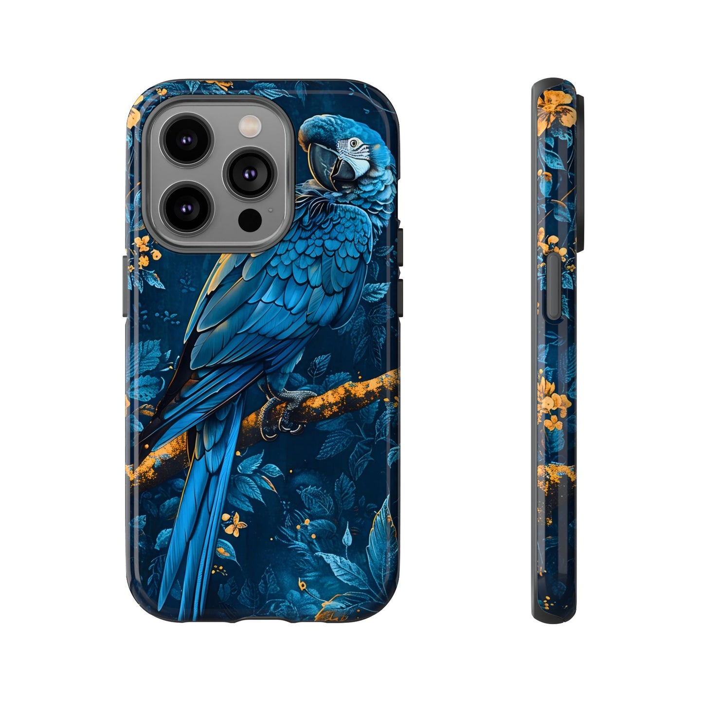 Tough Cases - Vibrant Blue Parrot Phone Case, Tropical Bird Phone Cover, Nature Lover Gift, Eco-Friendly Accessories, Unique Wildlife Decor