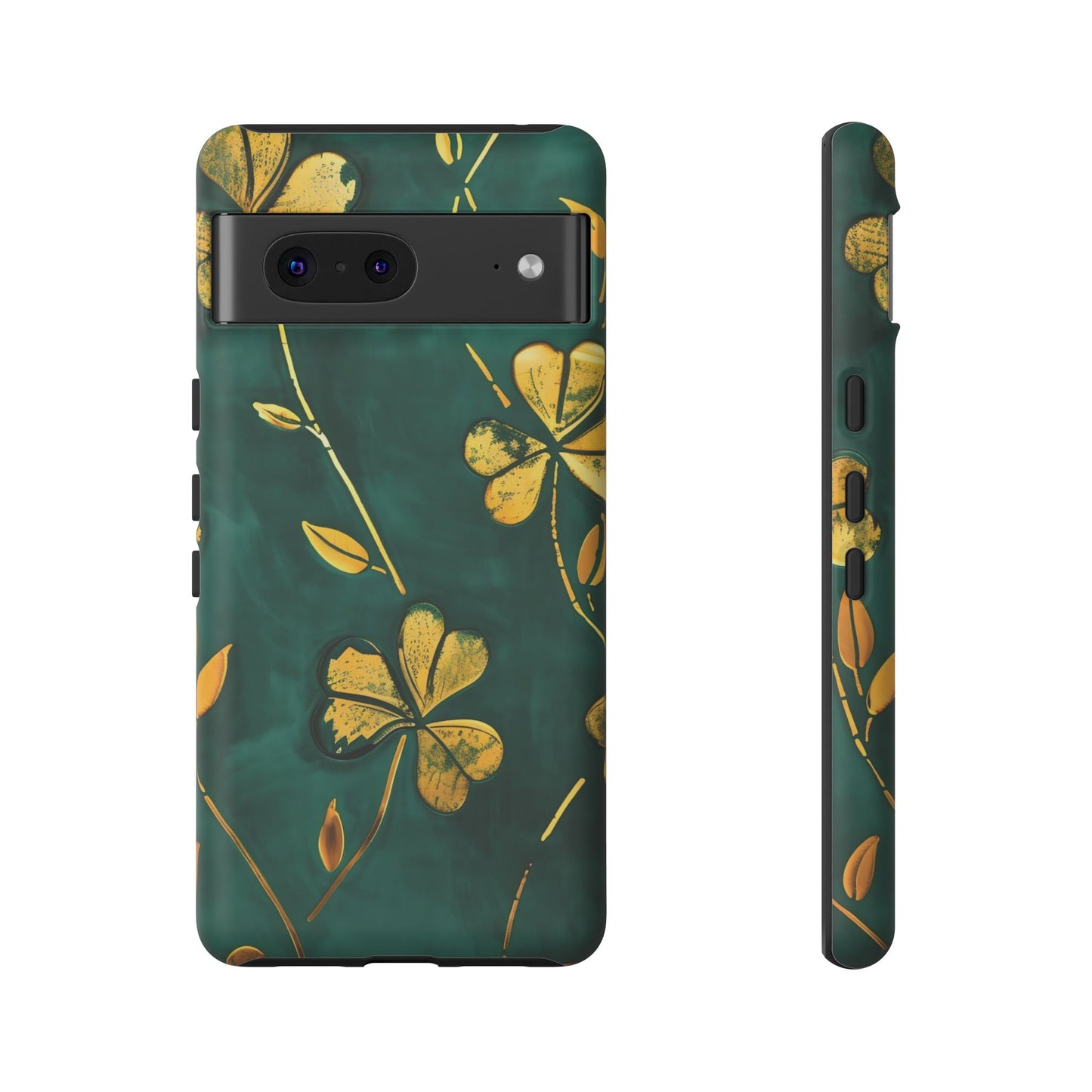Floral Phone Case with Gold Accents, Tough Phone Cover, Stylish Phone Protector, Unique Gift for Her, Nature Lover Accessory