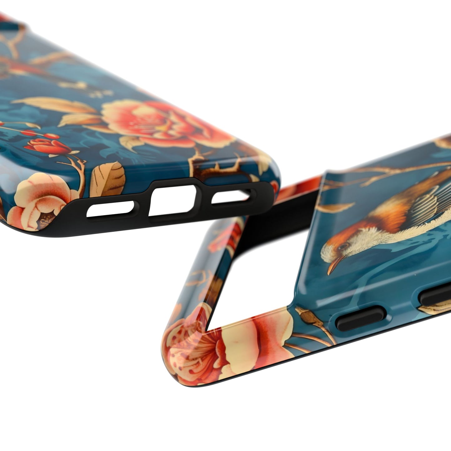 Bird & Floral Phone Case, Tough Cases for Nature Lovers, Gift for Her, Customizable Design, Vibrant Tech Accessories