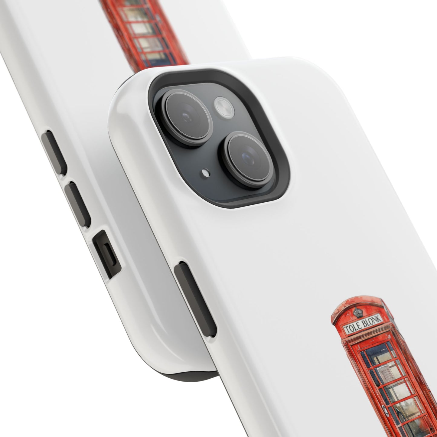 Red Telephone Booth Phone Case, Magnetic Tough Cases for Protection, Unique Gift for Phone Lovers, British Theme, Travel Accessory