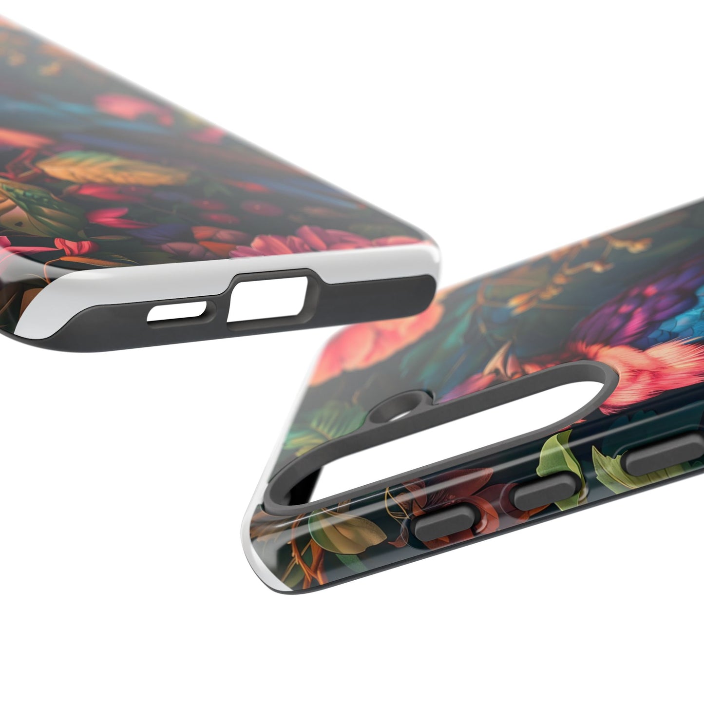 Tough Cases: Vibrant Tropical Bird Phone Case, Floral Smartphone Cover, Nature Lover Gift, Boho Phone Accessory, Cute Bird Case