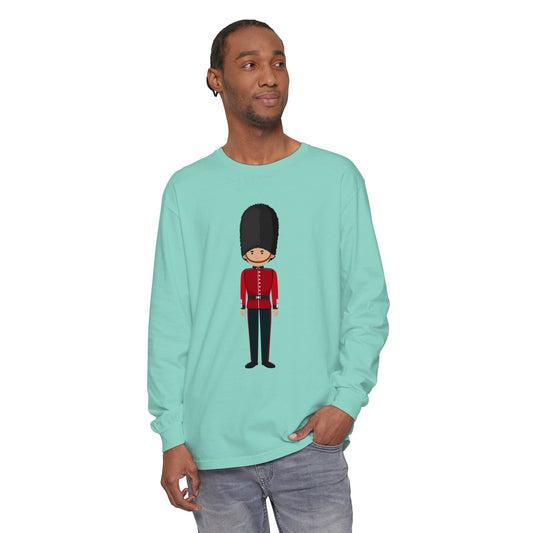 Unisex Garment-dyed Long Sleeve T-Shirt - British Soldier Classic Military Elegance and Honorable