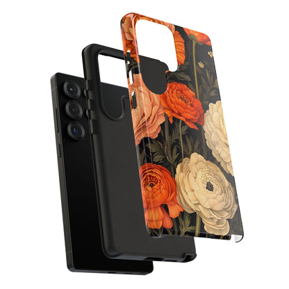 Floral Phone Case with Tough Protection, Blooming Ranunculus Design, Durable Cover, Gift for Flower Lovers, Eco-Friendly Phone Accessory