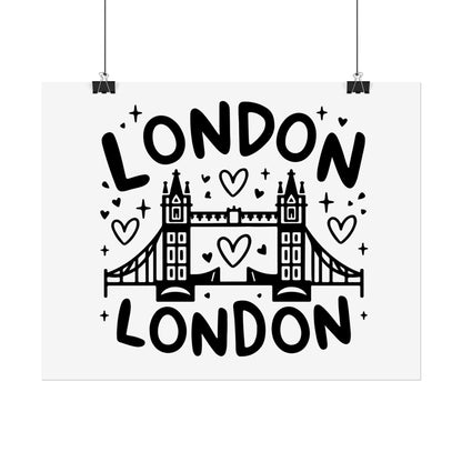 Charming London Rolled Poster for Home Decor, Wall Art, Travel Gift, Office Wall Decor, London Themed Decoration