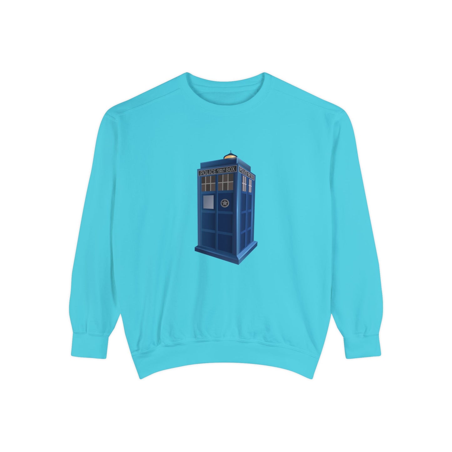Unisex Garment-Dyed Sweatshirt Durable - British Police Public Call Box