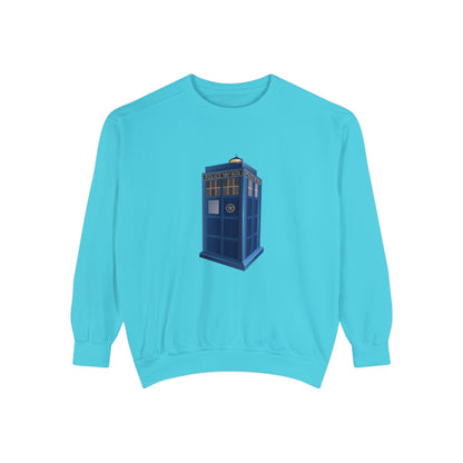 Unisex Garment-Dyed Sweatshirt Durable - British Police Public Call Box