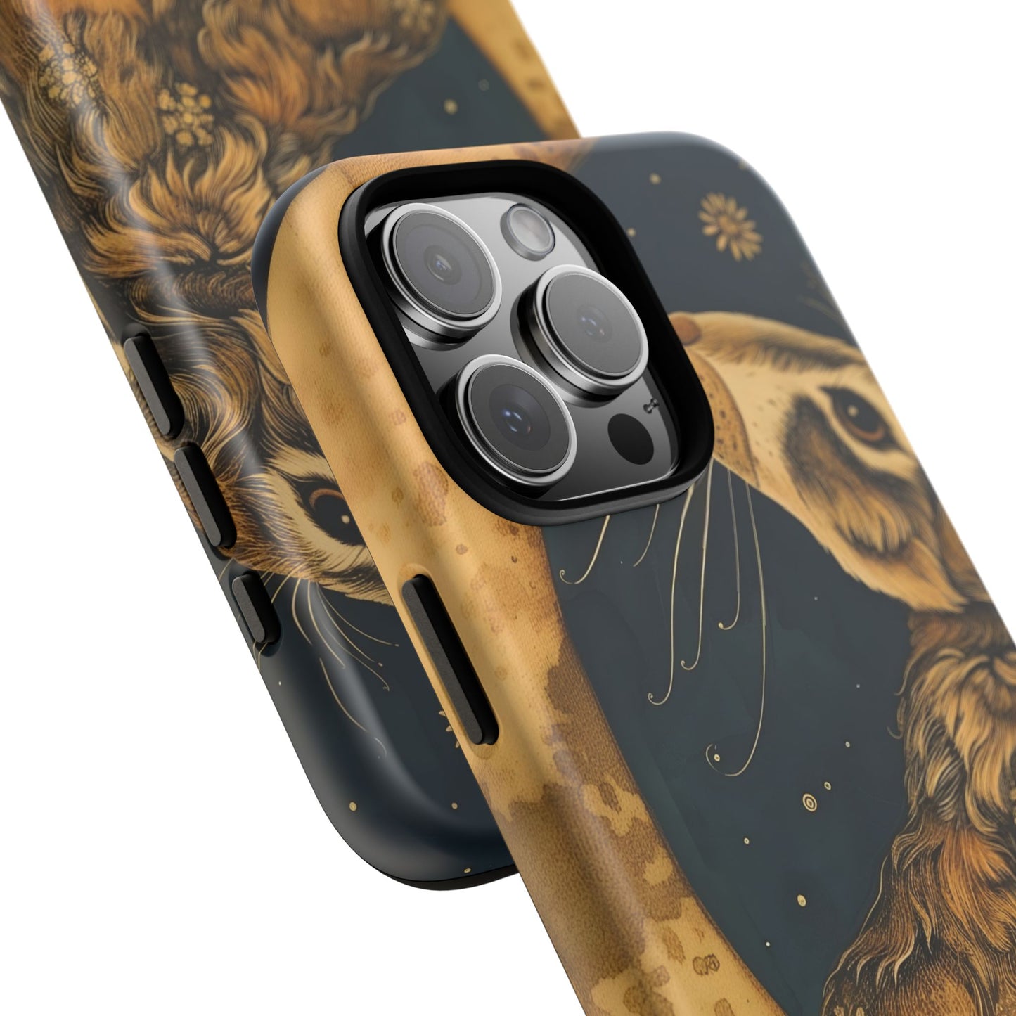 Artistic Phone Case with Celestial Hare Design, Tough Cases, Unique Gifts, Nature Lovers, Phone Accessories, Bohemian Style