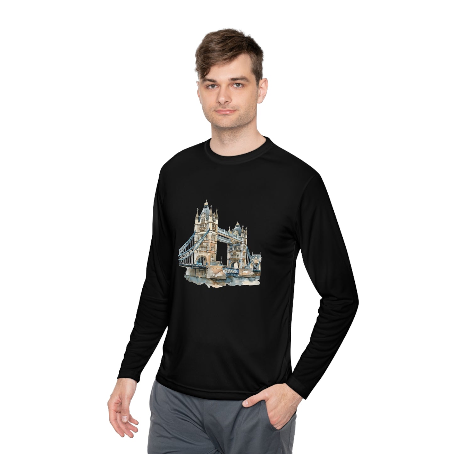 Unisex Lightweight Long Sleeve Tee - London Bridge - Iconic Landmark and Historical Beauty