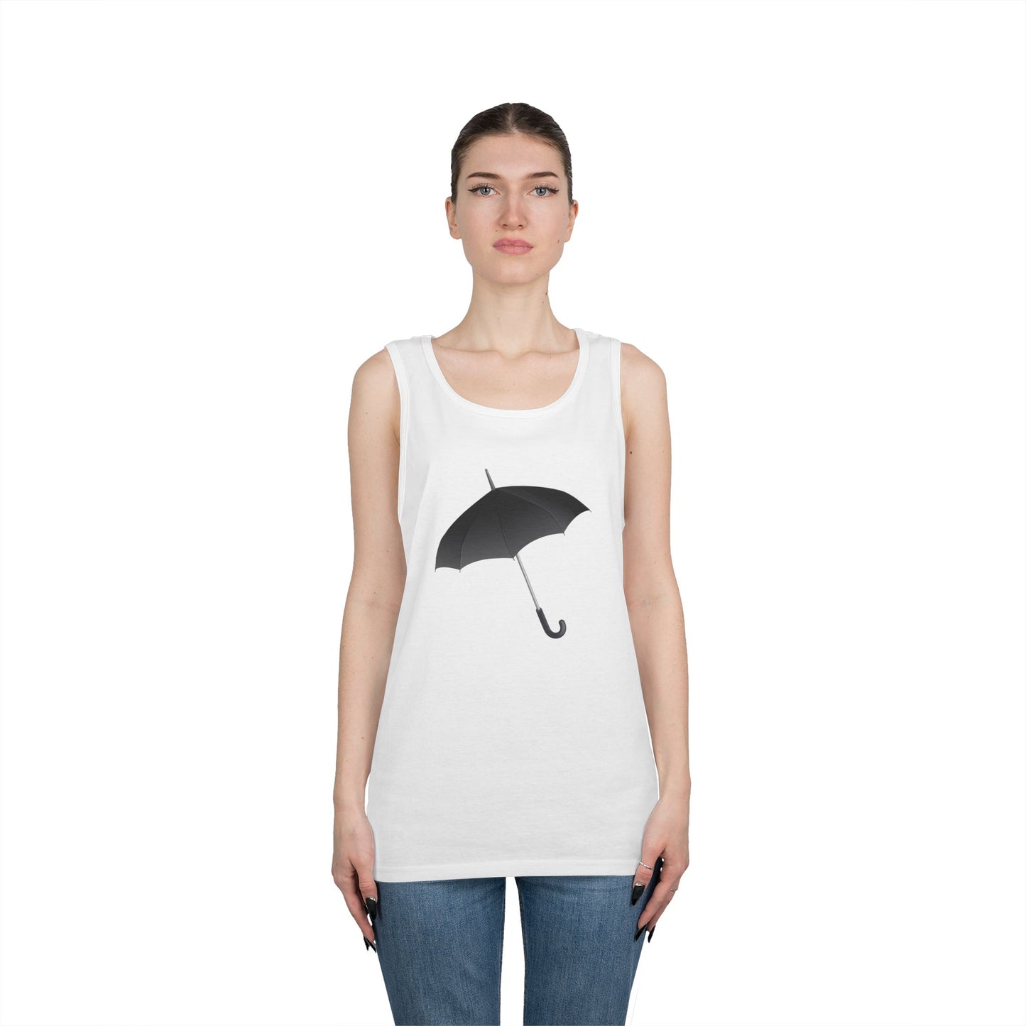 Unisex Heavy Cotton Tank Top - Regal Royal Umbrella - Elegant and Majestic Design