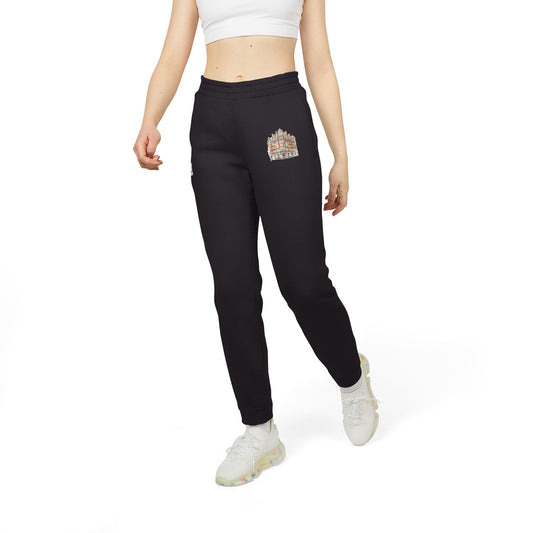 Adidas Unisex Fleece Joggers - Cozy Comfort for Active Lifestyles - Classic British Architecture - Elegant Historic Building