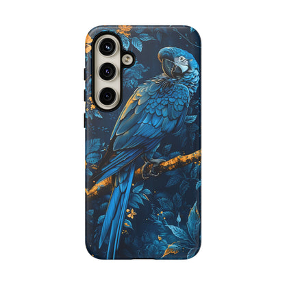 Tough Cases - Vibrant Blue Parrot Phone Case, Tropical Bird Phone Cover, Nature Lover Gift, Eco-Friendly Accessories, Unique Wildlife Decor