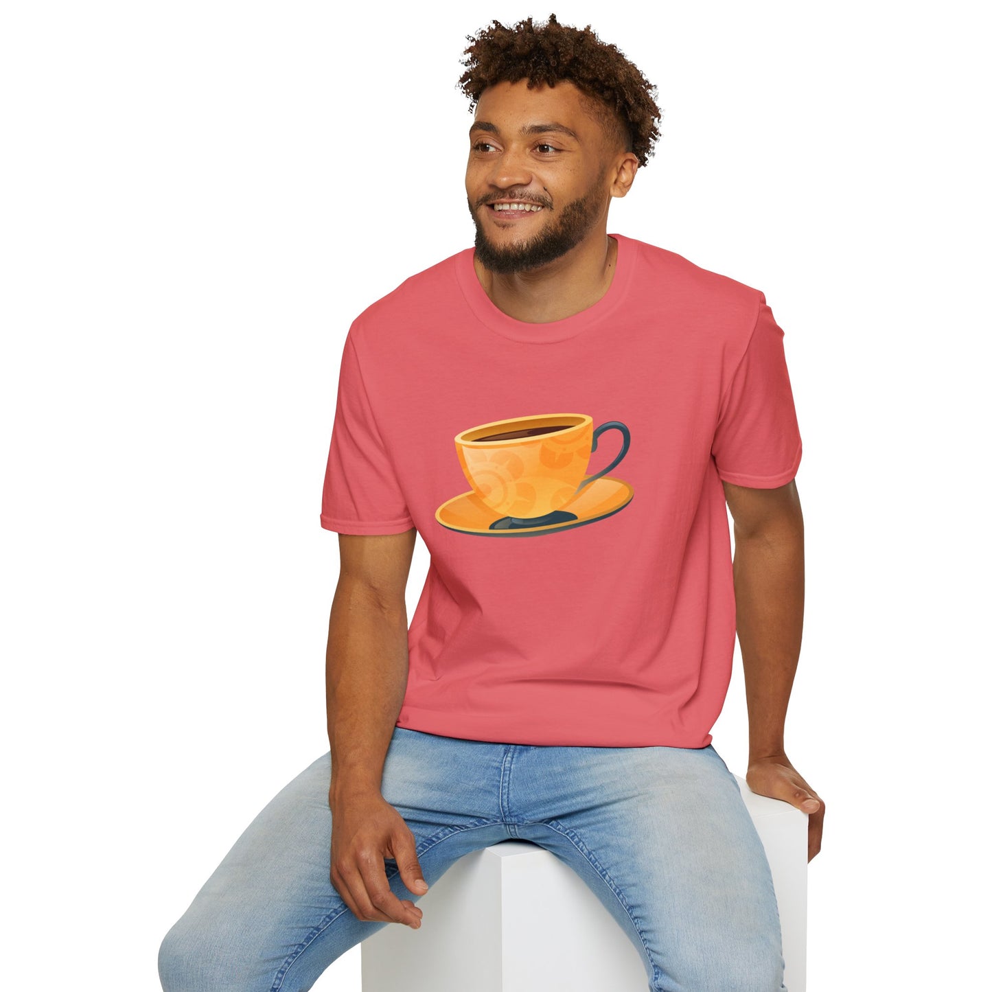 Elegant British Tea Cup - Classic Tea Time Fashionable Unisex Softstyle T-Shirt