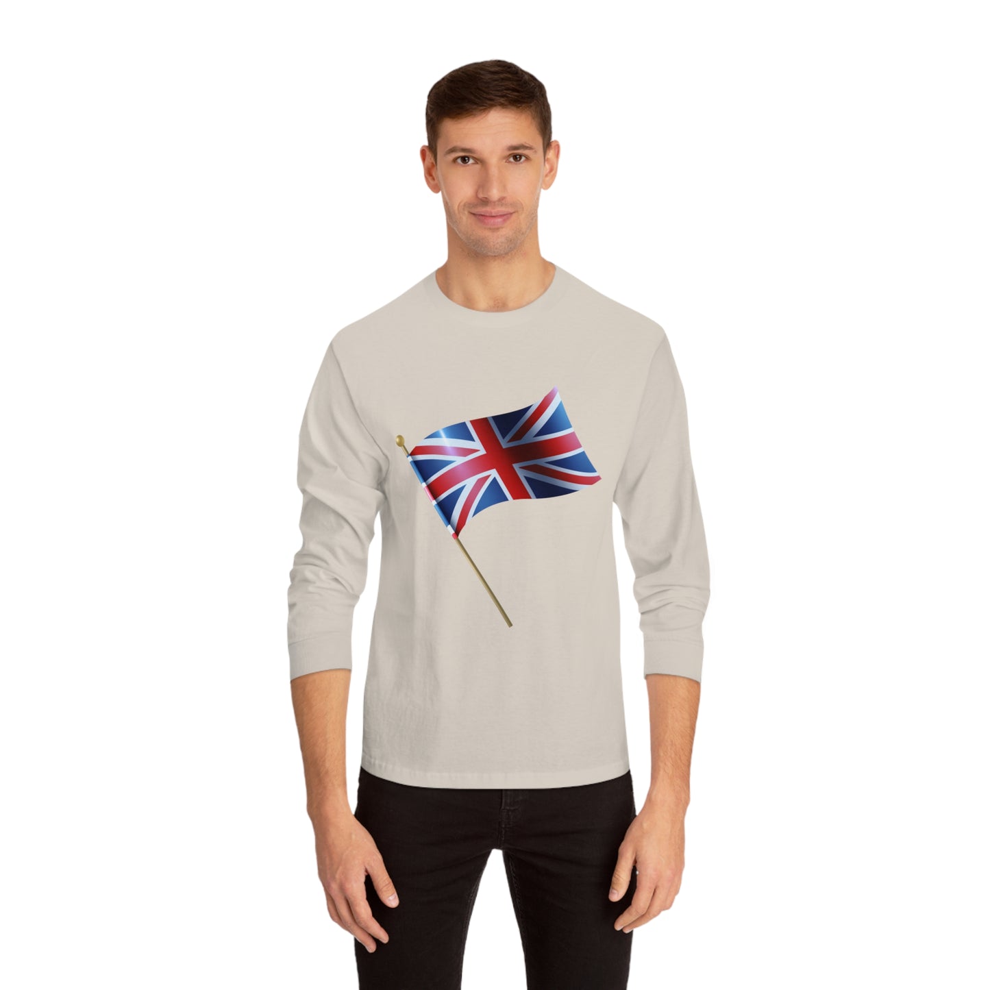 Unisex Classic Long Sleeve T-Shirt - Classic UK Flag Design - Union Jack Symbol