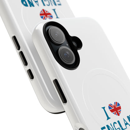 I Love England Magnetic Phone Case | Tough Protective Cover, Travel Gift, Souvenir for England Lovers, Personalized Phone Accessories