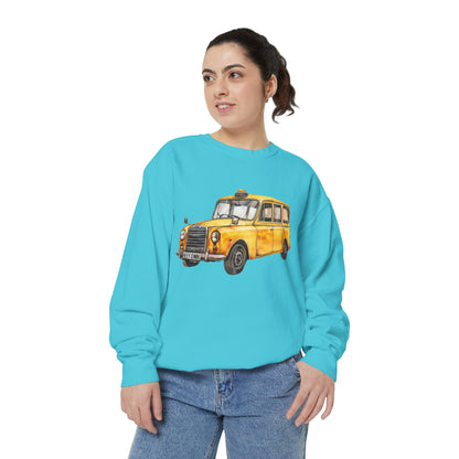 Unisex Garment-Dyed Sweatshirt - Trendy British Vintage Car