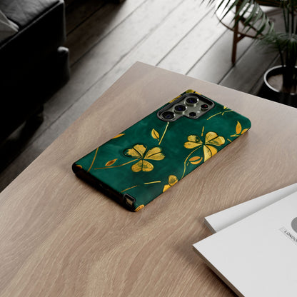 Floral Phone Case with Gold Accents, Tough Phone Cover, Stylish Phone Protector, Unique Gift for Her, Nature Lover Accessory