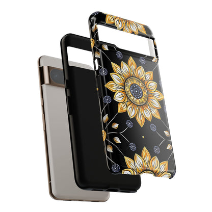 Floral Phone Case with Mandala Design, Tough Cases for iPhone & Samsung, Boho Style, Gift for Her, Unique Accessories