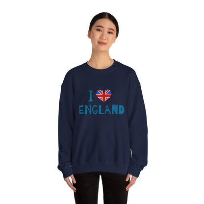 Unisex Heavy Blend™ Crewneck Sweatshirt - I Love England - Union Jack Heart Design