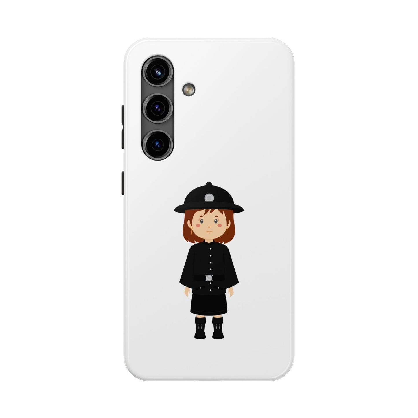Cute Police Officer Tough Phone Case, Protective Cover, Phone Accessory, Gift for Him/Her, Fun Design for All Ages, Cartoon Case
