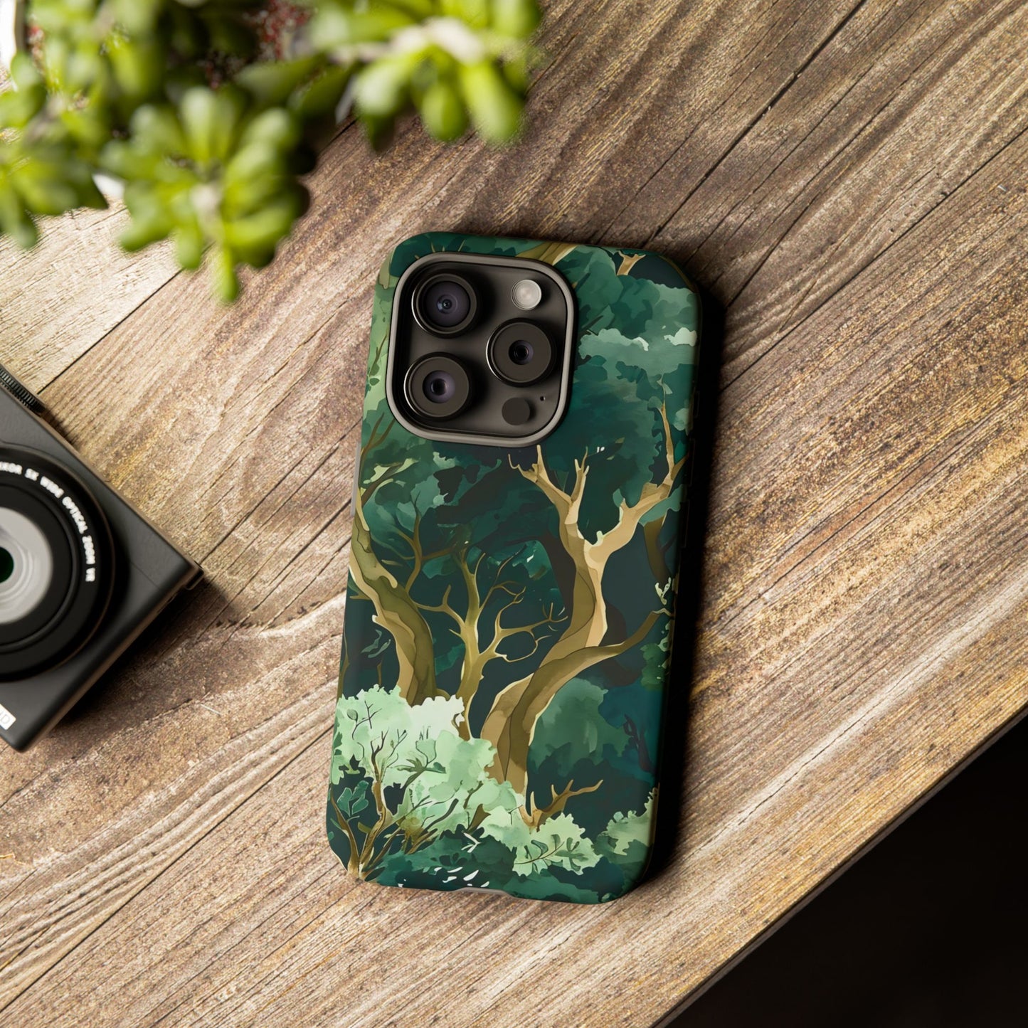 Forest Green Phone Case, Nature-Inspired Tough Cases, Eco-Friendly Gift, Outdoor Lover Accessory, Unique Phone Cover