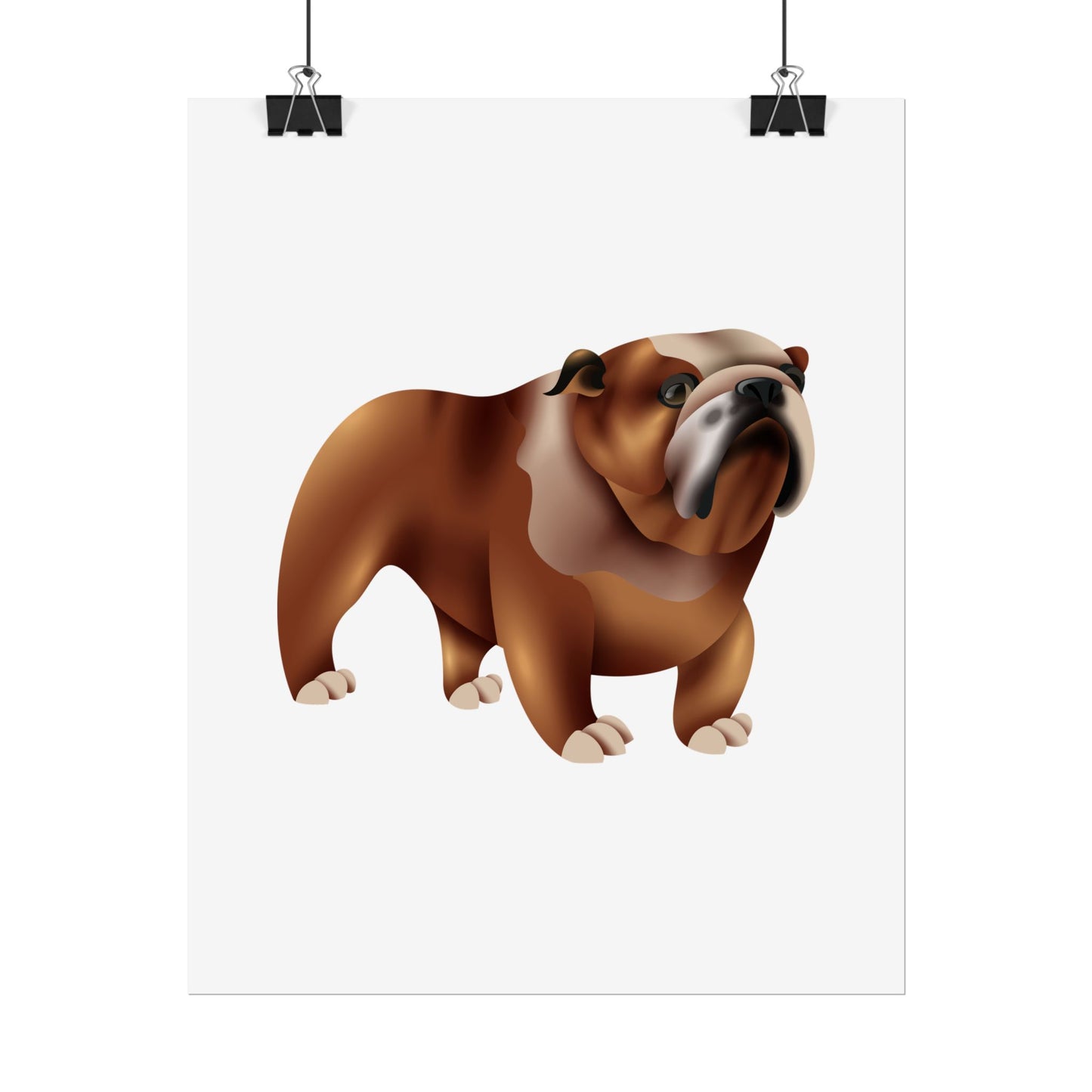 Bulldog Rolled Poster Art | Dog Lover’s Wall Decor | Unique Gift for Pet Owners | Living Room or Office Decor