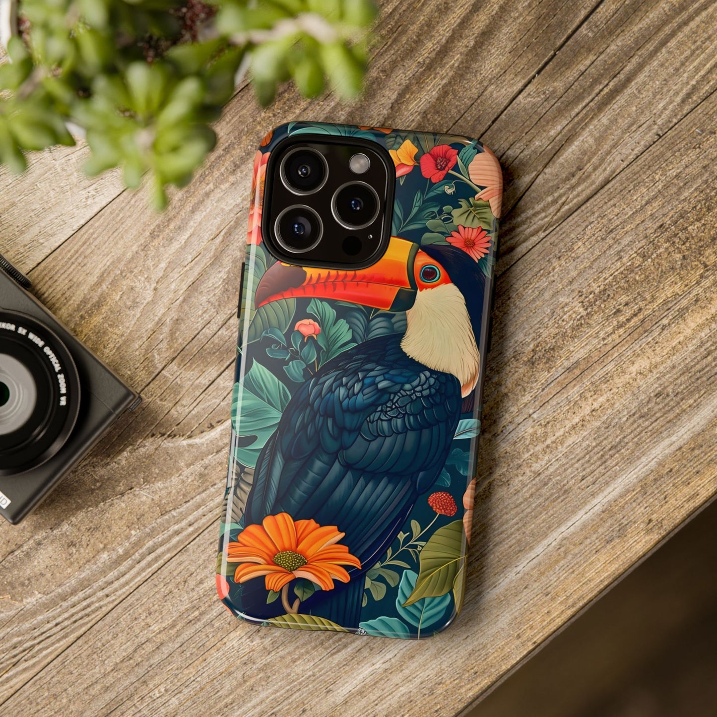 Tropical Toucan Phone Case - Cute Animal Design, Nature Lover Gift, Floral Pattern, Bird Lover Accessory, Summer Vibes
