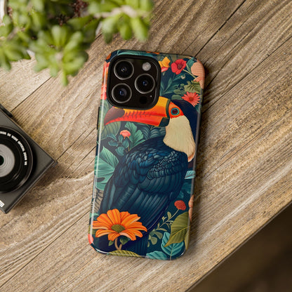 Tropical Toucan Phone Case - Cute Animal Design, Nature Lover Gift, Floral Pattern, Bird Lover Accessory, Summer Vibes