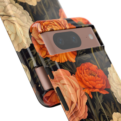 Floral Phone Case with Tough Protection, Blooming Ranunculus Design, Durable Cover, Gift for Flower Lovers, Eco-Friendly Phone Accessory