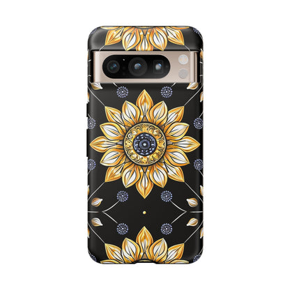 Floral Phone Case with Mandala Design, Tough Cases for iPhone & Samsung, Boho Style, Gift for Her, Unique Accessories
