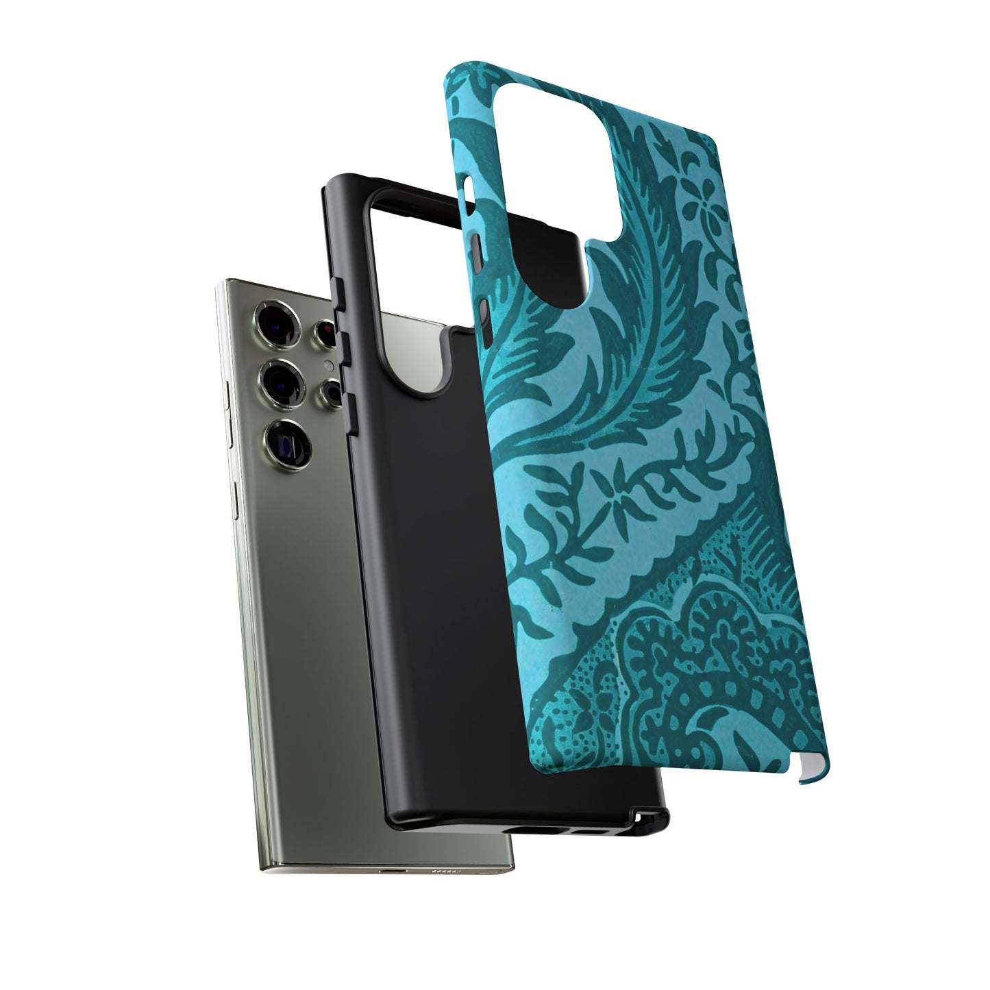 Protective Phone Case with Elegant Teal Design, Tough Cases, Floral Phone Cover, Stylish Smartphone Protection, Gifts for Her, Trendy [...]
