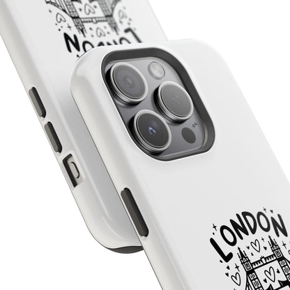 London-Themed Magnetic Phone Case, Cute Phone Cover, Trendy Gift for Travelers, City Lovers, Unique Accessory for iPhone
