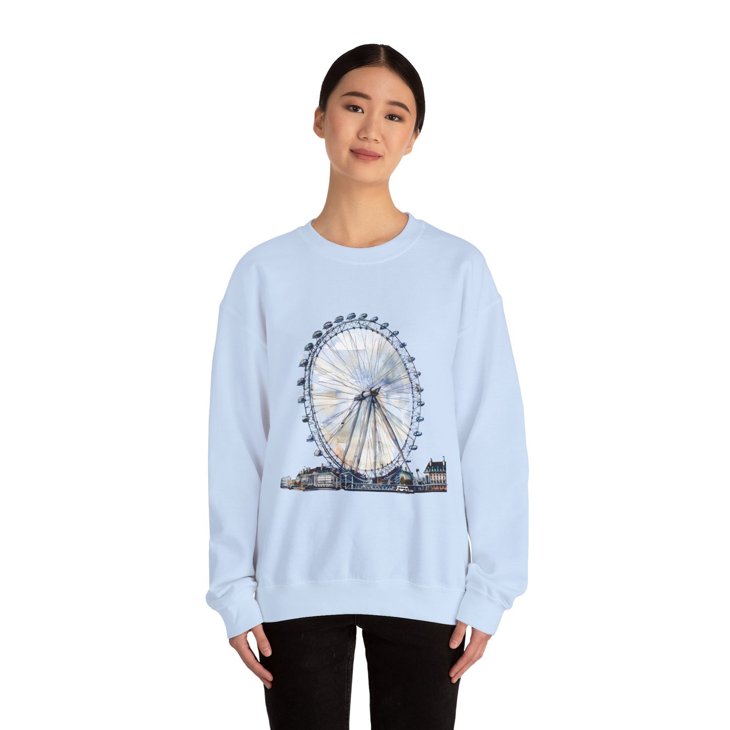 Unisex Heavy Blend™ Crewneck Sweatshirt - London Eye - Iconic Ferris Wheel