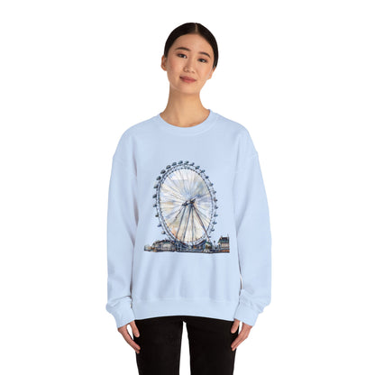 Unisex Heavy Blend™ Crewneck Sweatshirt - London Eye - Iconic Ferris Wheel