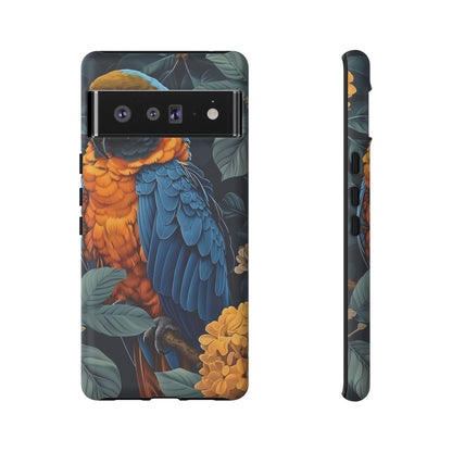 Tropical Parrot Phone Case - Tough Cases, Colorful Phone Cover, Nature Lover Gift, Floral Design, Bird Lover Accessory