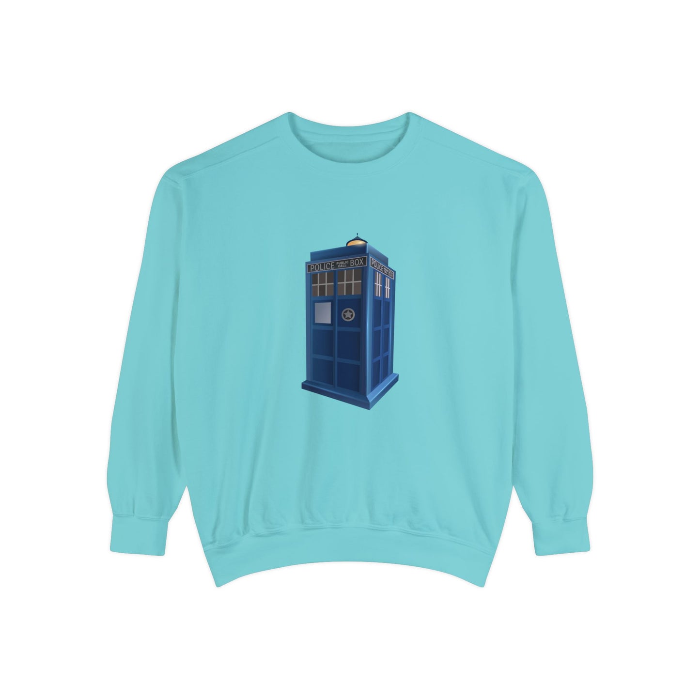 Unisex Garment-Dyed Sweatshirt Durable - British Police Public Call Box