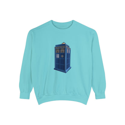 Unisex Garment-Dyed Sweatshirt Durable - British Police Public Call Box