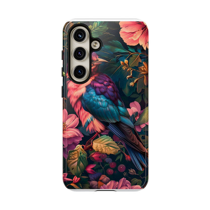 Tough Cases: Vibrant Tropical Bird Phone Case, Floral Smartphone Cover, Nature Lover Gift, Boho Phone Accessory, Cute Bird Case