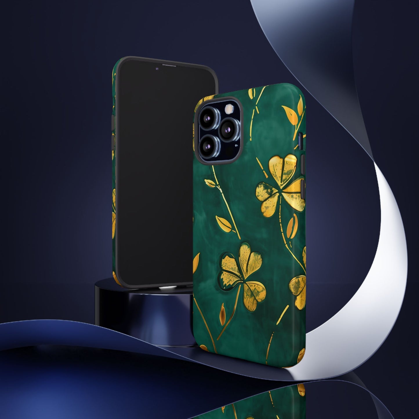 Floral Phone Case with Gold Accents, Tough Phone Cover, Stylish Phone Protector, Unique Gift for Her, Nature Lover Accessory