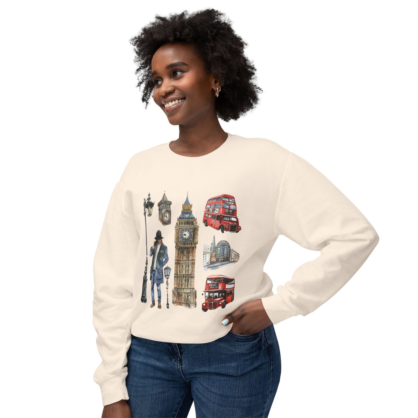 Unisex Lightweight Crewneck Sweatshirt - A Collection of Iconic Imagery