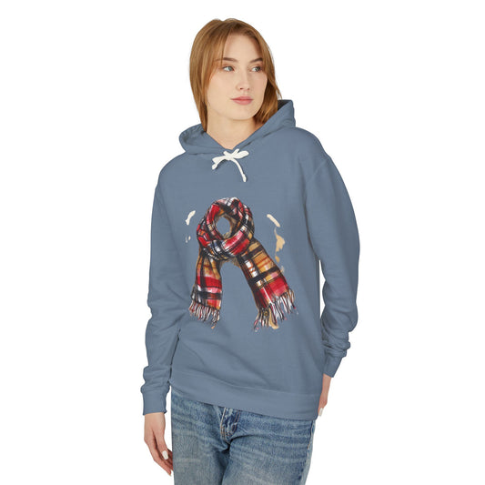 Unisex Lightweight Hooded Sweatshirt - Plaid British Scarf - Timeless Style and Classic Elegance