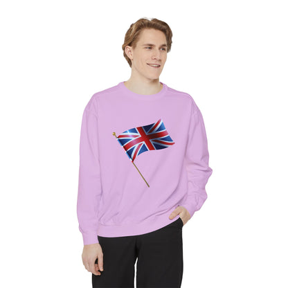 Unisex Garment-Dyed Sweatshirt - Classic UK Flag