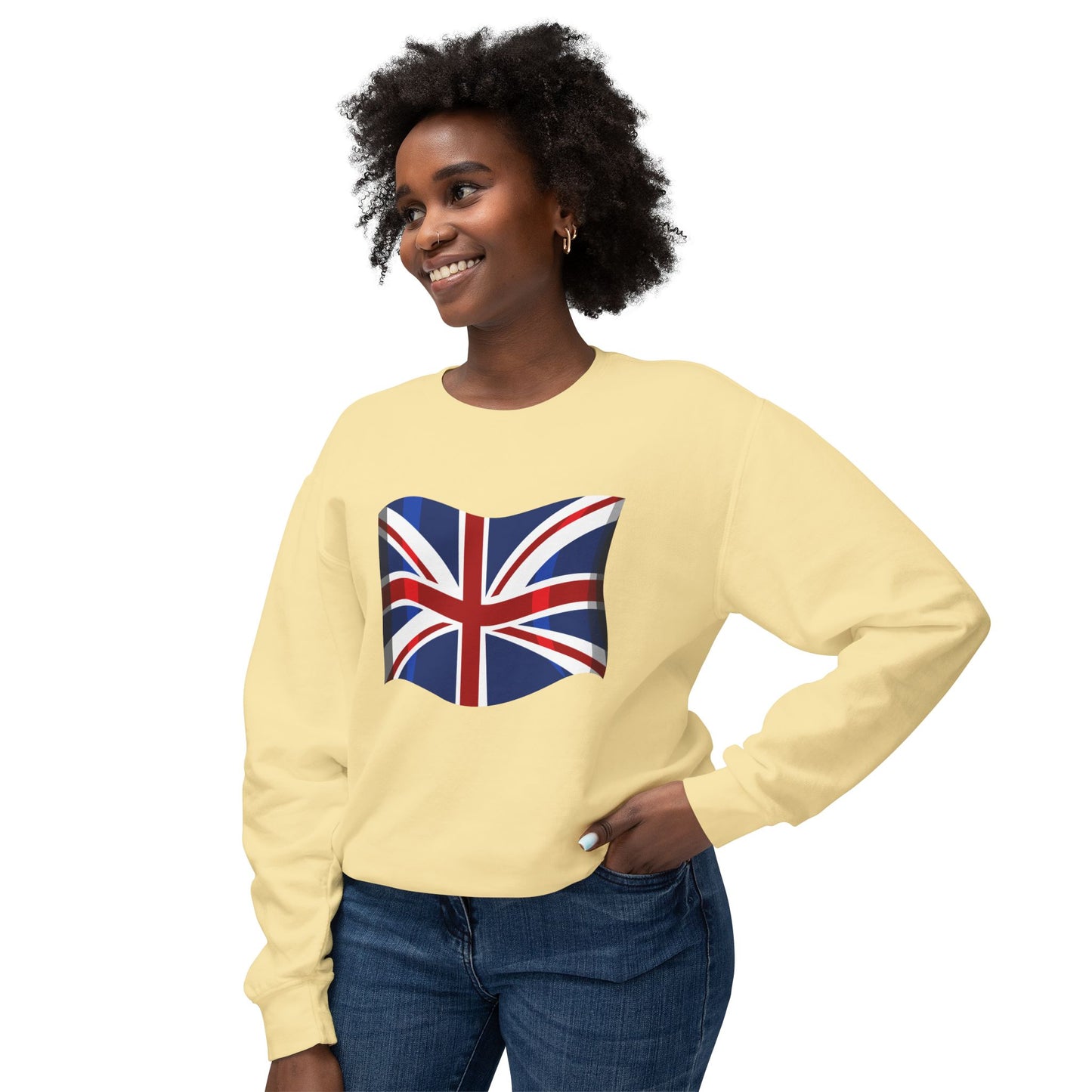 Unisex Lightweight Crewneck Sweatshirt - Classic UK Flag
