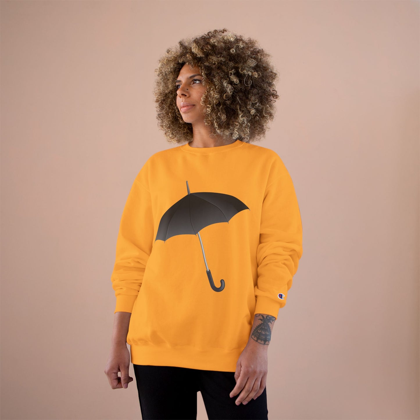 Champion Sweatshirt - Regal Royal Umbrella - Elegant and Majestic Design
