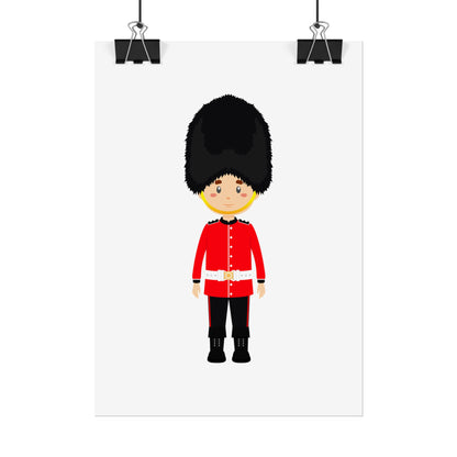 Adorable British Soldier Rolled Posters, Kids Room Decor, Unique Gift, Nursery Art, Educational Wall Art